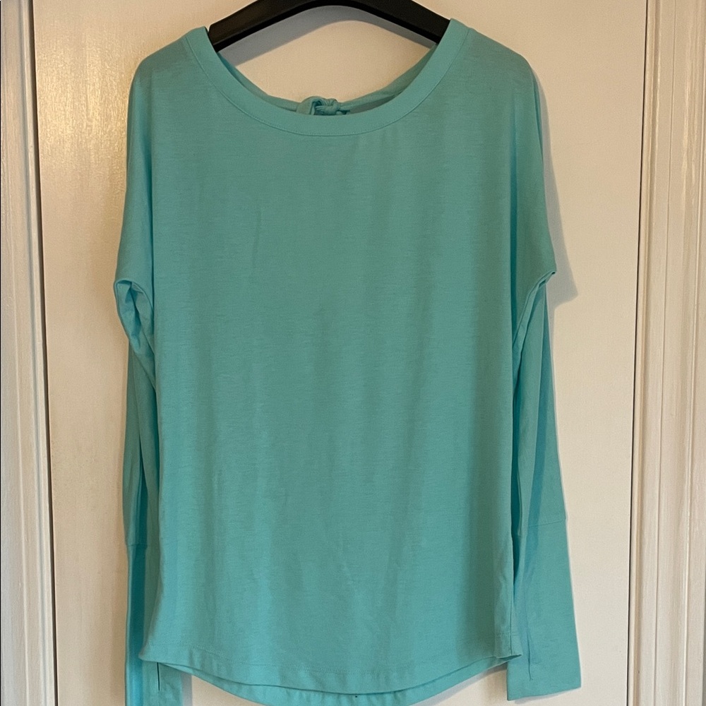 Cynthia Rowley Turquoise Long Sleeve Top with Scoop Back
